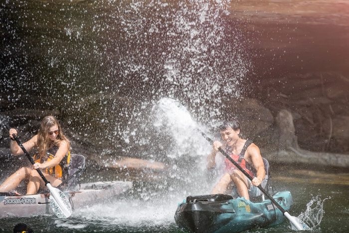 Two people enjoying outdoor water sports in Southern West Virginia