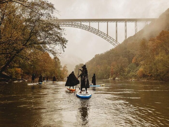 Witches paddling on the New River