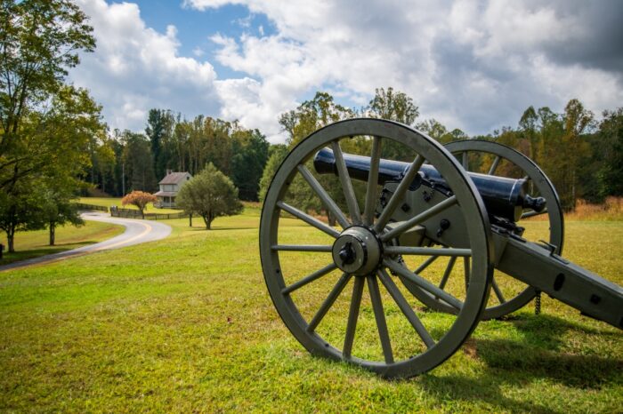 View of cannon at Carnifex Ferry Battlefield State Park