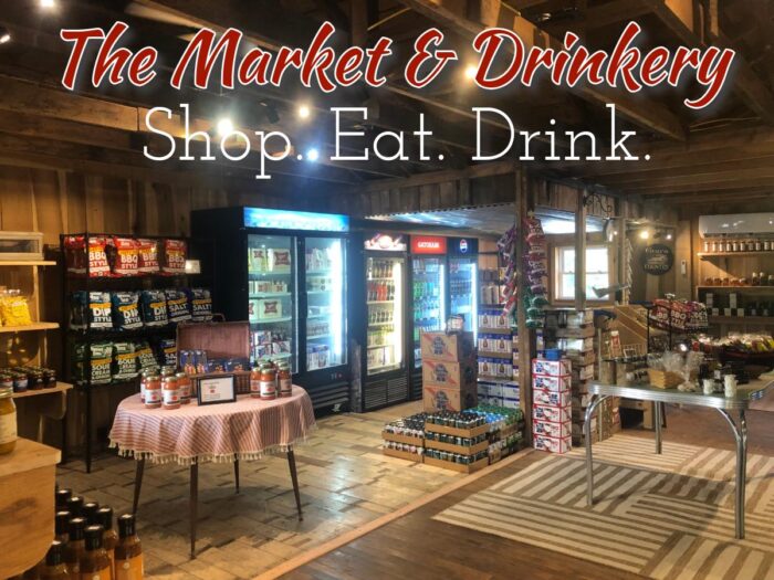Inside the Market & Drinkery featuring local items to purchase
